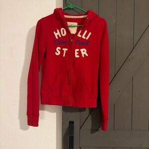 Hollister Red Zip-Up Sweater
